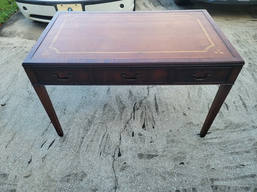 Antique mahogany leather top - mahogany,