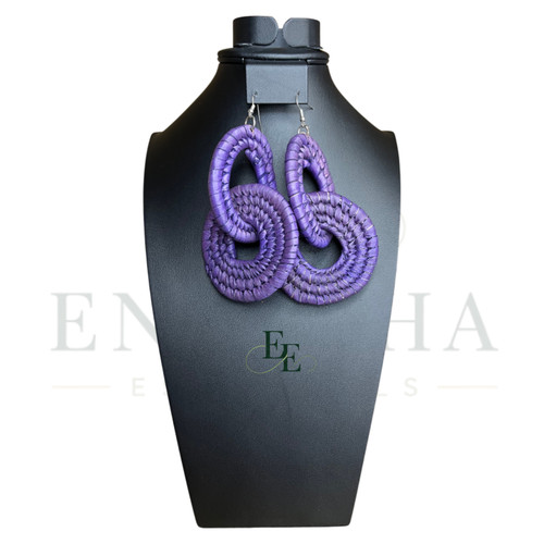 Purple raffia interlocking - purple,