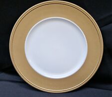 12 White Gloss Thick Gold Rim Charger Plates Plastic 33cm Table Decor Base plate