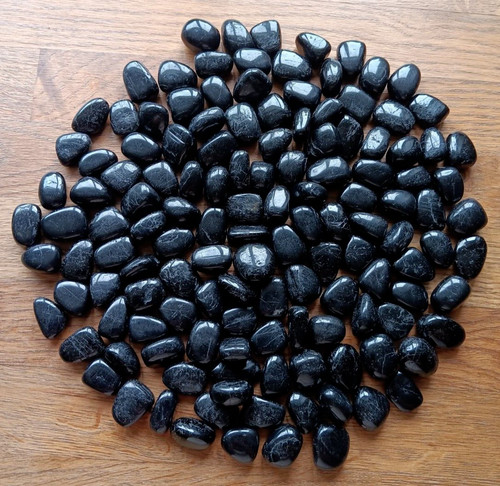 Black tourmaline tumble stone - tourmaline,