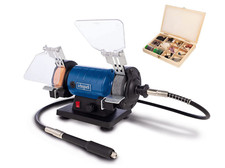 Scheppach HG35 Mini Bench Grinder & Accessory Kit  120w - 75mm - 230v