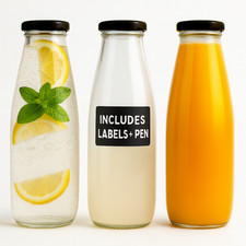 3/6 Glass Bottles with Lids