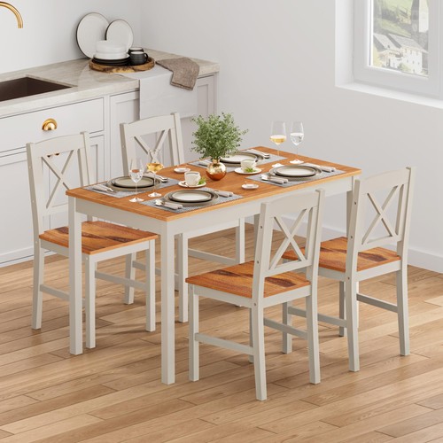 Piece wood kitchen table set - kitchen,