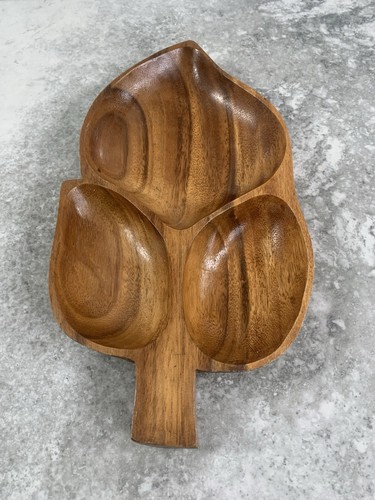 Vintage monkey pod wood leaf - vintage,