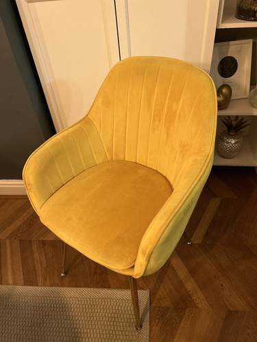 Velvet padded yellow chair - padded,