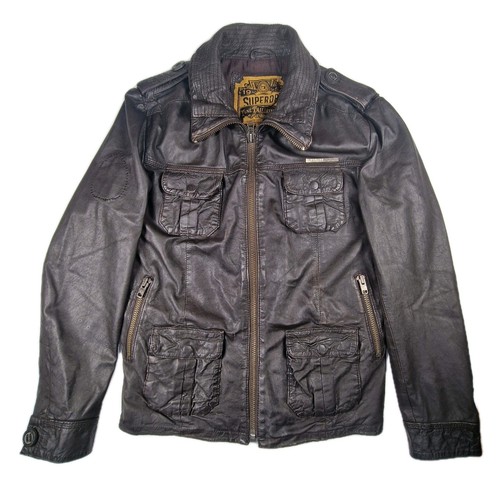 Superdry leather jacket mens - superdry,