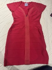 Herve Leger Bondage Dress Women’s Size M Hot Pink Dress Bodycon