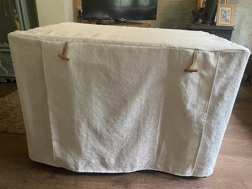 Ivory dog crate cover with - dog,