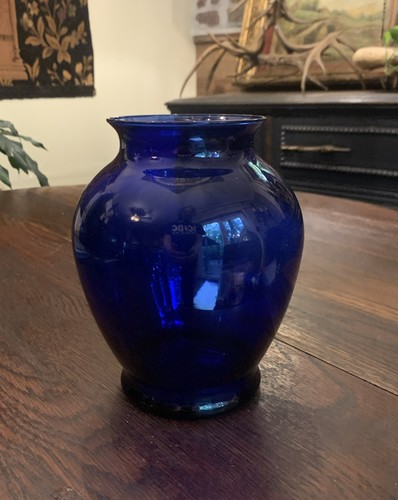 Vtg handblown libbey cobalt - handblown,