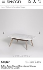 Swoon Editions, marble coffee table with wooden legs