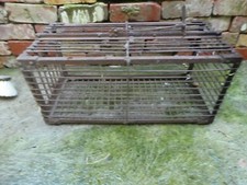 OLD ANTIQUE METAL BIRD  ANIMAL CAGE TRAP 