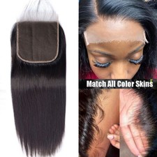 5x5" HD Straight Lace Frontal Closure Peruvian Remy Human Hair Closure 12-22"