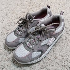 Skechers Shape Ups SN 11806 Gray Pink Silver Toning Sneakers Women's Size 9