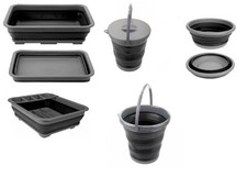 Pop! Collapsible Wash Basin Buckets Drainer Bowl For Camping