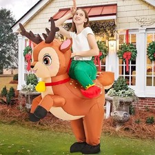 Christma Inflatable Costume Standup Santa Claus Snowman Penguin Adults Xmas Suit