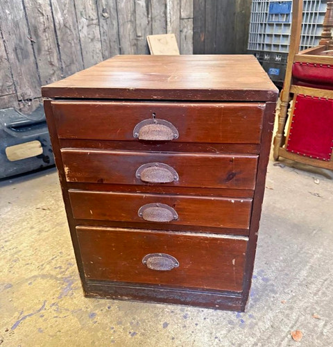 Antique drawer wooden filing - wooden,