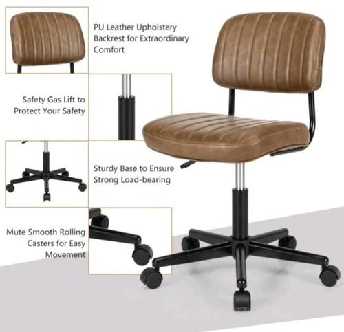 Leather swivel office desk - swivel,