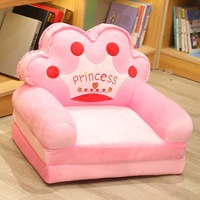 2 In 1 Foldable Kids Plush Sofa Backrest Armchair Cartoon Children Cute Sofa