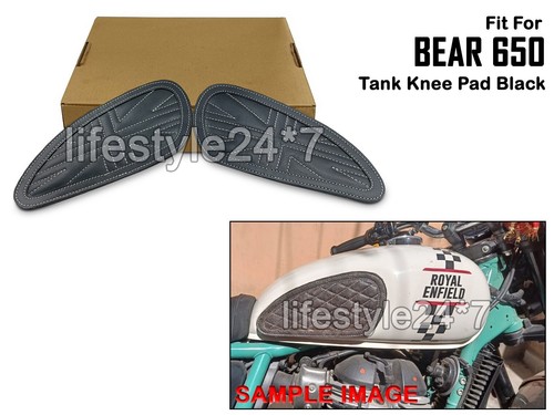 Leather tank knee pad - black, d1