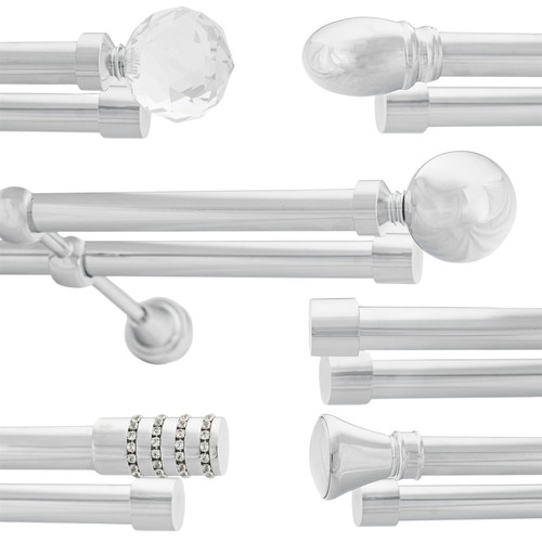 Metal double curtain pole net - double,