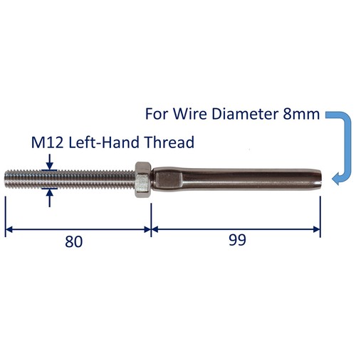 Stainless steel swage - stud, end