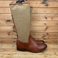 Vintage Frye Boots Womens Size UK 7 Brown Leather Slip On Cowboy Hunting NEW