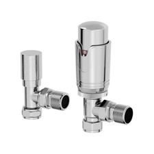 Thermostatic Radiator Valves TRV Heated Towel Rail Angled Corner Straight Valve