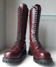 UK8 Shellys 20 hole Oxblood leather Steel toe Ranger boots Skinhead Vintage