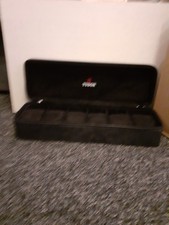 TUDOR 6 Slot Watch Box Black Leather Storage Case with Instructions Vintage