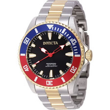 Invicta Pro Diver Quartz Black Dial Pepsi Bezel Men's Watch 46649