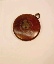 Vintage Chesterman 66ft Tape Measure - Leather Case & Brass Winder