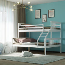 Triple Double Sleeper Bunk Bed Frame Wooden Slatted Can Split tp 3FT & 4FT6 Beds