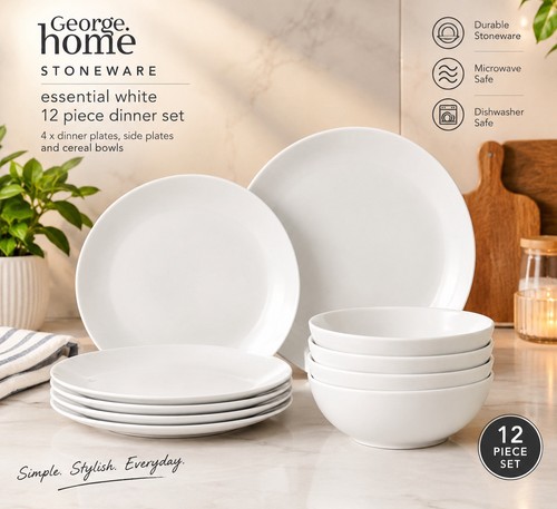 George home stoneware white - white, 12