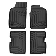 DriveDen Tailored Fitted Black Rubber Car Floor Mats Set for Fiat 500 08 - 24