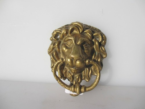 Vintage brass lion head - brass,