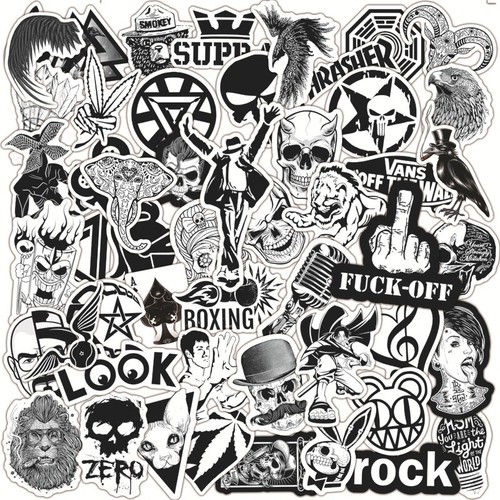 Rock black white - black,