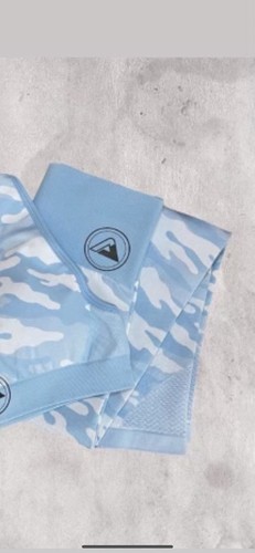 Blue camouflage leggings - blue,