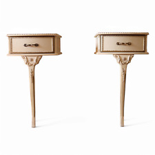 Pair of Vintage Floating Louis XV Style Cream Bedside Cabinets