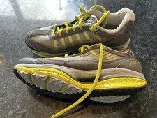 SKECHERS Shape-ups SRR Resistance Gray Yellow Chunky Heels Shoes Womens 5