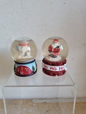 christmas snow globes X2