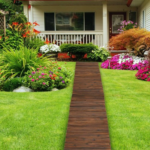 Wooden garden walkway rustic - wooden,