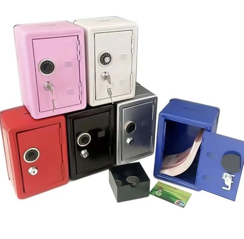 Mini metal coin bank locker - metal,