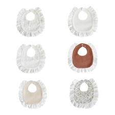 Kids Lace Floral Bibs Hollow Out Newborns Bibs Elegant Toddlers Lace Bibs Gift