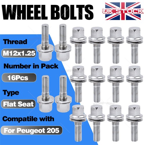 Flat seat wheel bolts fit - x,