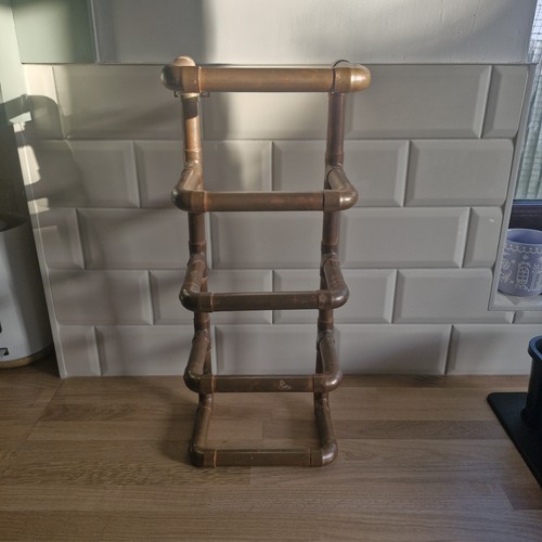 Homemade copper pipe towel - copper,