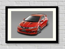 Red honda civic - honda, r