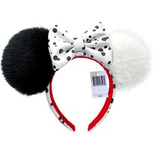 NWT Disney Parks 101 Dalmations Cruella Faux Fur Plush Ears Headband