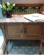 Antique Pine Wash Stand Marble