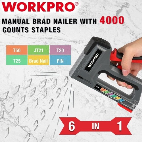 Workpro staple gun - staple, 6-in-1