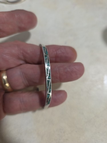 Vintage navajo inlaid - navajo, sterling